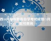 广西10月高等教育自学考试成绩11月12日起可查询