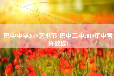 巴中中学2019艺术节(巴中二中2019年中考分数线)